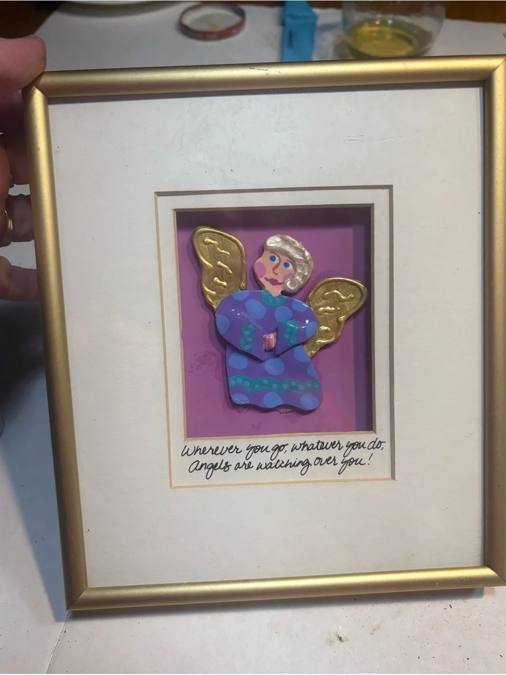 Bright Star Designs angel shadow box framed wall hanging - Picture 2 of 7